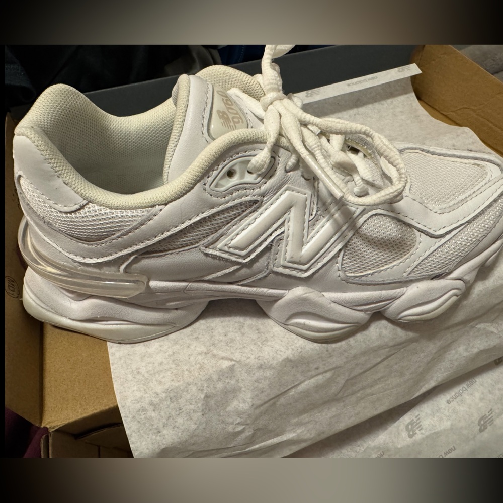 New Balance 9060s Triple White Sneakers